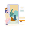 homeless animals find new home and owner dog vector image vector image