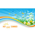 hot summer banner vector image vector image