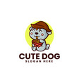 logo cute dog mascot cartoon style vector image