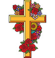 flower cross color vector image