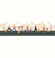 marathon with running people families with kids vector image