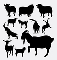 goat and sheep pet animal silhouette vector image vector image