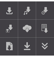 black download icons set vector image