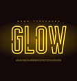 glowing linear neon typefaces alphabet vector image