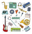 set of a musical instruments colorful vector image vector image
