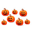 set of vintage happy halloween pumpkin vector image
