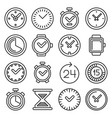 time and clocks icons set on white background vector image