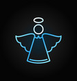 christmas angel blue modern icon in outline vector image