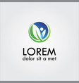 herb leaf logo vector image vector image