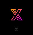 x logo monogram linear style emblem abstract vector image vector image
