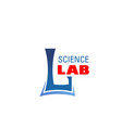 l letter icon for science lab laboratory vector image vector image