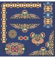 set of paisley floral design elements for page vector image