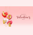 3d happy valentines day banner vector image