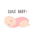 cute baby girl sleeping vector image