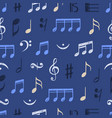 music notes seamless pattern musical hand drawn vector image vector image