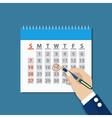 businessman hand mark on the calendar by pen vector image vector image