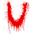 red blood blot with leaks isolated on white vector image