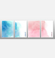 blue and pink watercolor background set vector image vector image