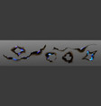 burn paper holes and borders with blue fire set vector image vector image