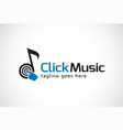 click music logo template design emblem vector image