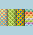 colorful retro seamless patterns in small set vector image vector image