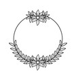 floral frame circle outline icon design vector image