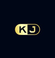 initial letter kj logo template design vector image