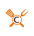 logo restaurant letter c vector image