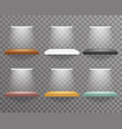 shelf hanging on wall with lighting lamp vector image vector image