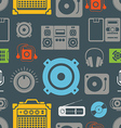 audio equipment icons color seamless pattern vector image vector image