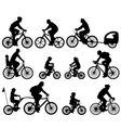 bicyclists silhouettes vector image vector image