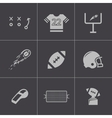 black football icons set vector image vector image
