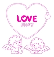hand drawn love story quote dashed line boxes vector image