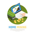 home mining farm background vector image vector image
