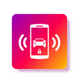 white smart car alarm system icon isolated vector image