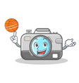 basketball photo camera character cartoon vector image