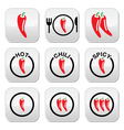 red hot chili peppers buttons set vector image vector image