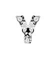 floral letter for laser cutting or coloring book vector image