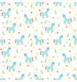 seamless pattern with cute blue unicorns fashion vector image