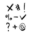 signs set handwritten doodle black and white vector image