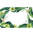 watercolor card tropical leaves vector image vector image