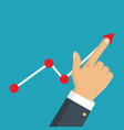 businessman hand with arrow graph up higher vector image