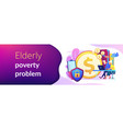 elderly financial security concept banner header vector image vector image