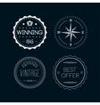 vintage badges white 4 vector image