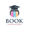 educational book logo design vector image vector image