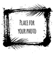 black ink photo frame with tropical leaves vector image vector image