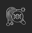 dna fingerprinting chalk white icon on black vector image vector image