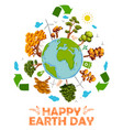 earth day concept for safe and green globe vector image