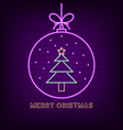 merry christmas neon sign new year holiday bright vector image vector image