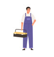 repairman in overall portrait master standing vector image vector image